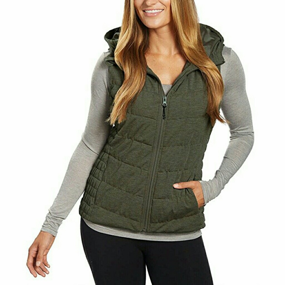 Blanc Noir Quilted Hooded Vest NWT